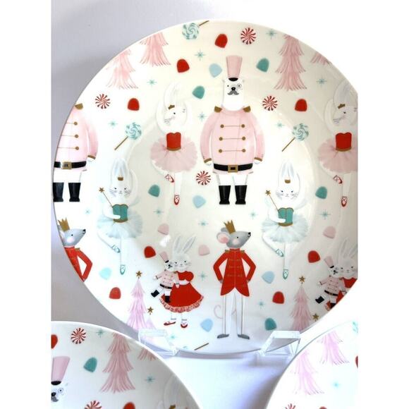 Elum‎ Nutcracker Pink Pastel Mouse King Appetizer Plates 7.5” Set of 3 NEW - Picture 3 of 4
